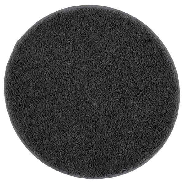 SÖDERSJÖN Bath mat, dark gray/round, 22 "