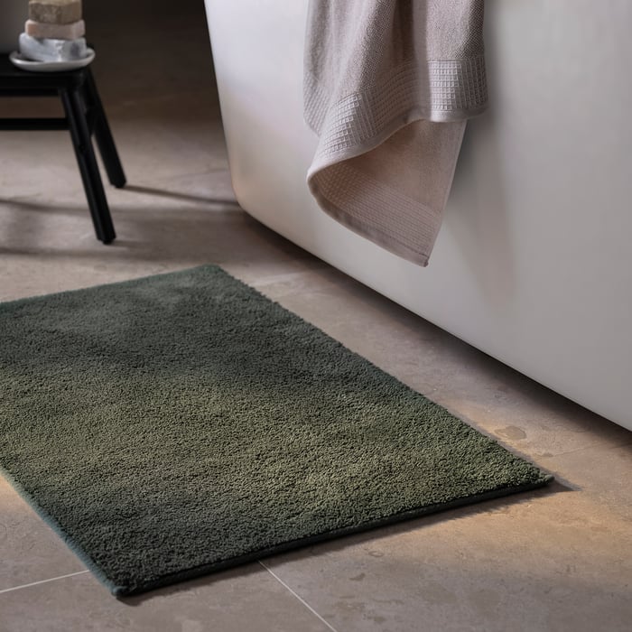 SÖDERSJÖN bath mat, dark green, 20x31" IKEA