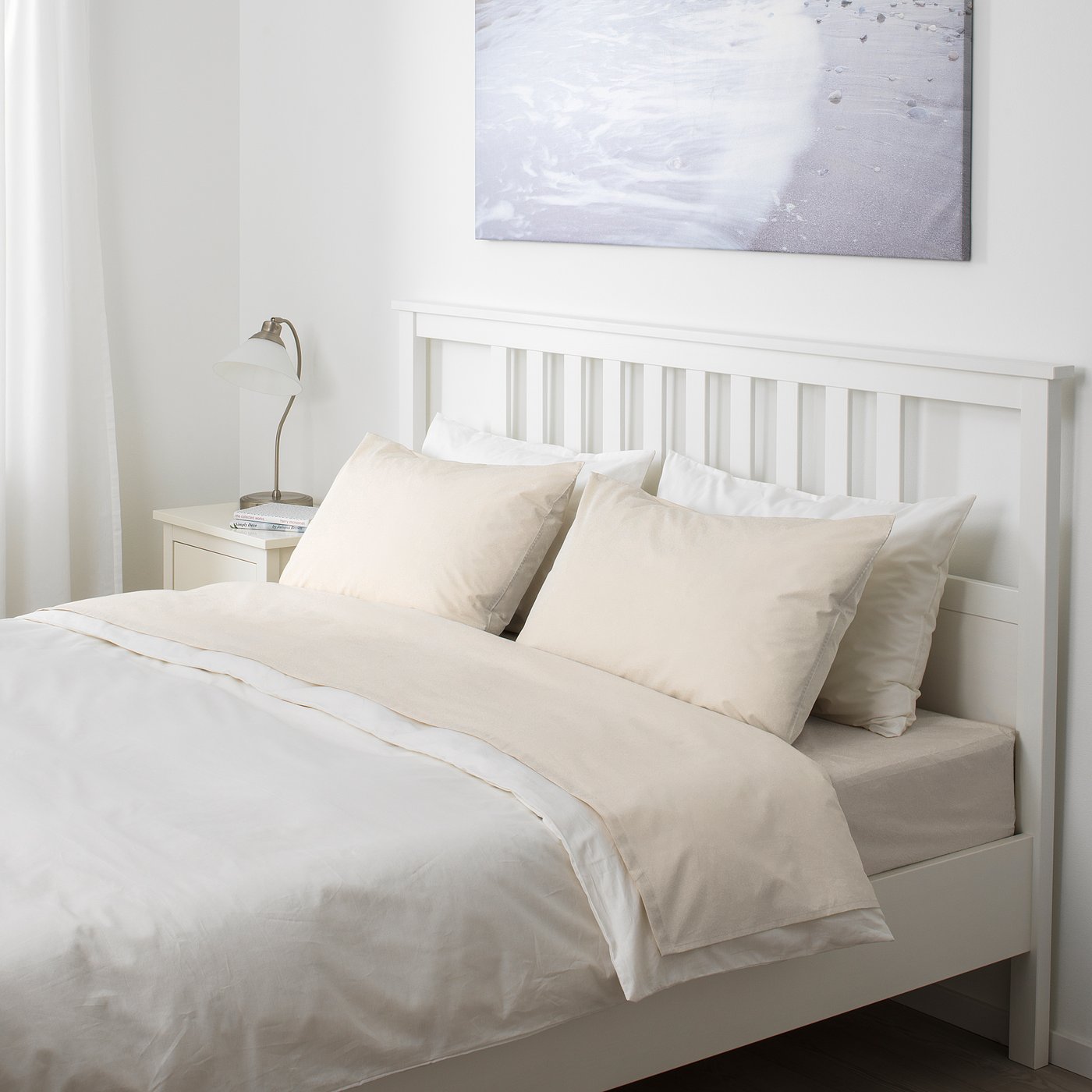 SÖMNTUTA Sheet set, light beige, Queen IKEA