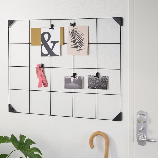 SÖSDALA Memo board with clips, black, 23 ½x29 ½ "