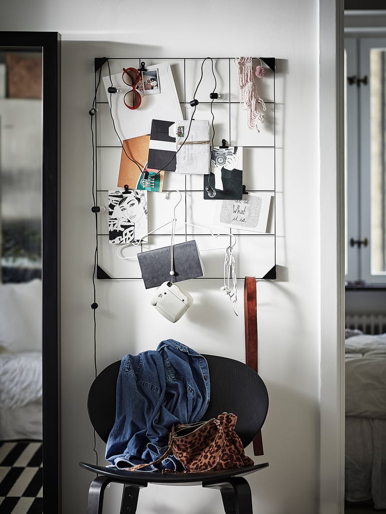 SÖSDALA Memo board with clips, black IKEA