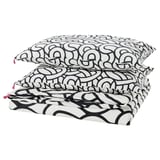 SÖTRÖNN Duvet cover and pillowcase(s), white/black/patterned, Full/Queen (Double/Queen)