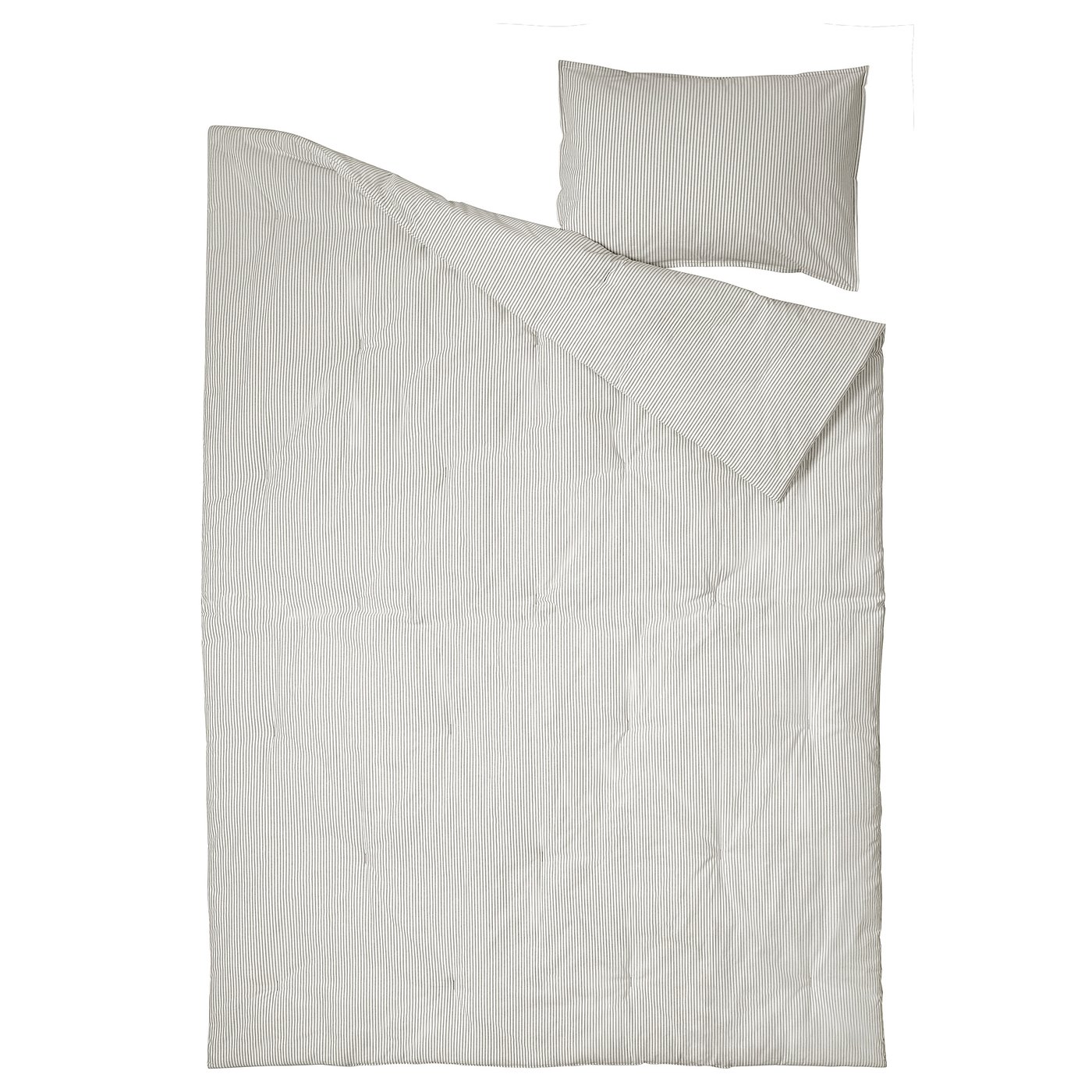 SOLFIBBLA comforter set, gray white/stripe, Twin/Twin X-long - IKEA