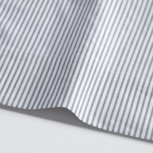 SOLFIBBLA Sheet set, white blue/stripe, King