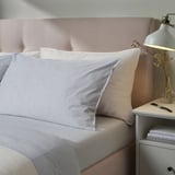 SOLFIBBLA Sheet set, white blue/stripe, King