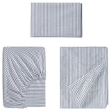 SOLFIBBLA Sheet set, white blue/stripe, Twin