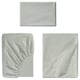 SOLFIBBLA Sheet set, white green/stripe, Twin
