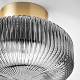 SOLKLINT Ceiling lamp, brass/gray clear glass, 11 "