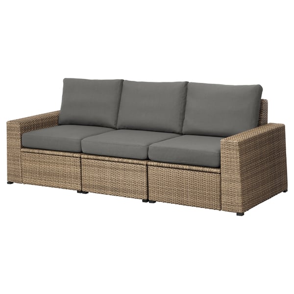 Solleron 3 Seat Modular Sofa Outdoor Brown Froson Duvholmen Dark Gray 873 4x321 4x345 8 Ikea Solleron 3 Seat Modular Sofa Outdoor Brown Froson Duvholmen Dark Gray 873 4x321 4x345 8 Ikea