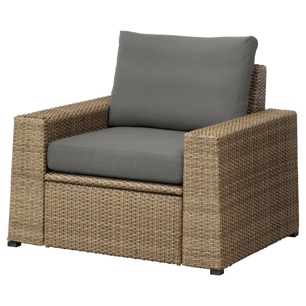 SOLLERÖN Armchair, outdoor, brown, Frösön/Duvholmen dark ... on {keyword}