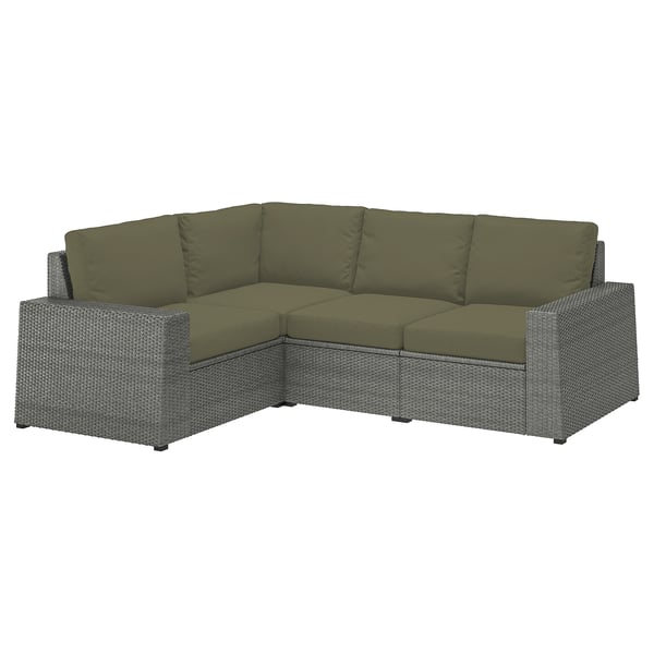 Solleron Modular Corner Sofa 3 Seat Outdoor Dark Gray Froson Duvholmen Dark Beige Green Ikea
