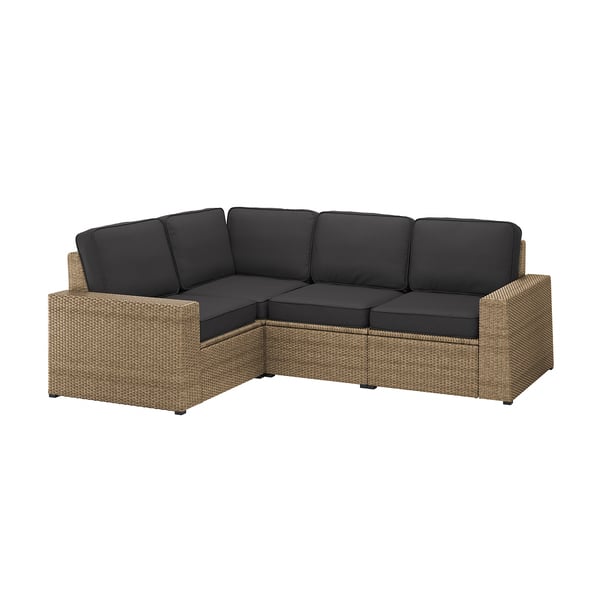 SOLLERÖN Modular corner sofa 3-seat, outdoor, brown ... on {keyword}