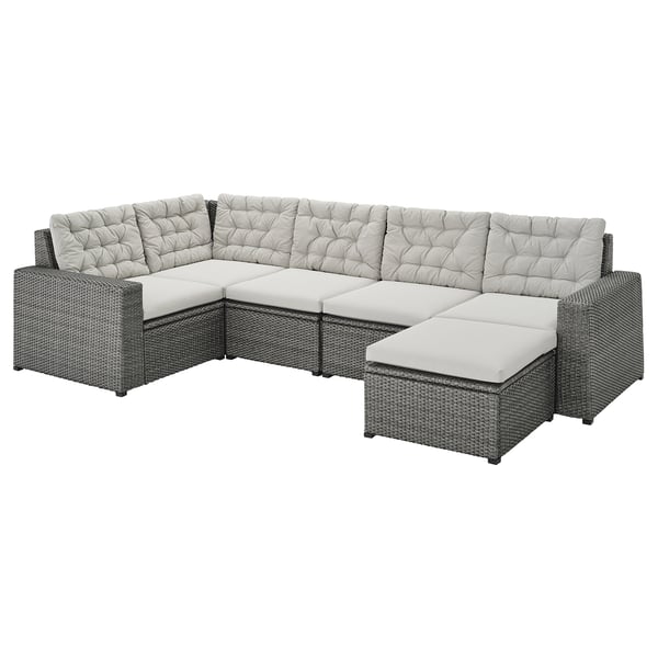Solleron Modular Corner Sofa 4 Seat Outdoor With Footstool Dark