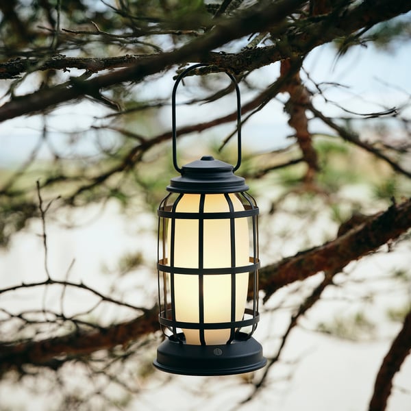 SOLUPPGÅNG LED lantern, outdoor battery operated/dimmable