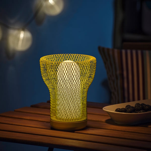 SOLVINDEN LED decorative table lamp, mesh battery operated/outdoor light green