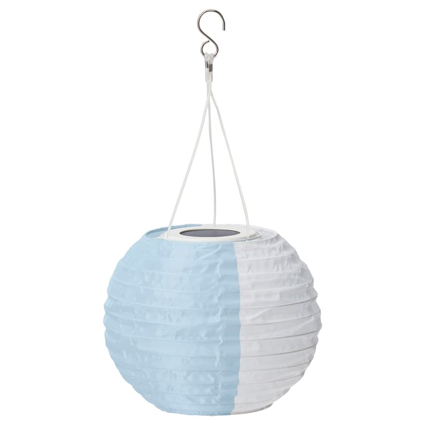Solvinden Led Solar Powered Pendant Lamp White Blue Outdoor Globe 9 Ikea