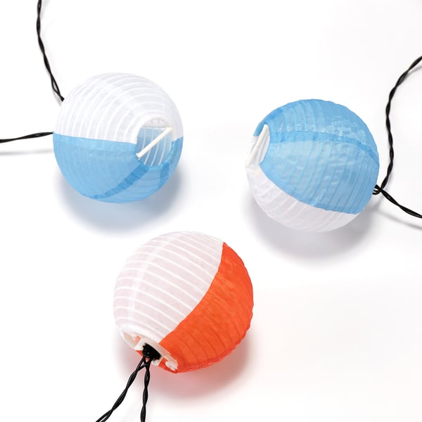 SOLVINDEN LED string light with 24 lights, outdoor battery operated/globe multicolor