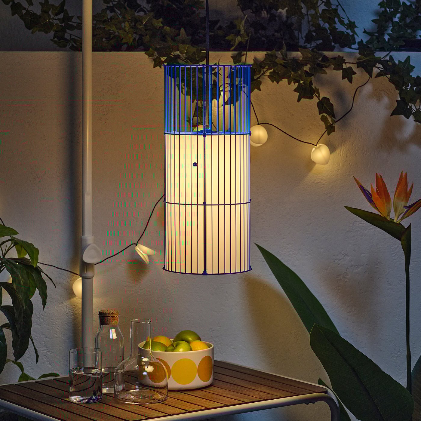 SOLVINDEN pendant lamp, blue, 187/8