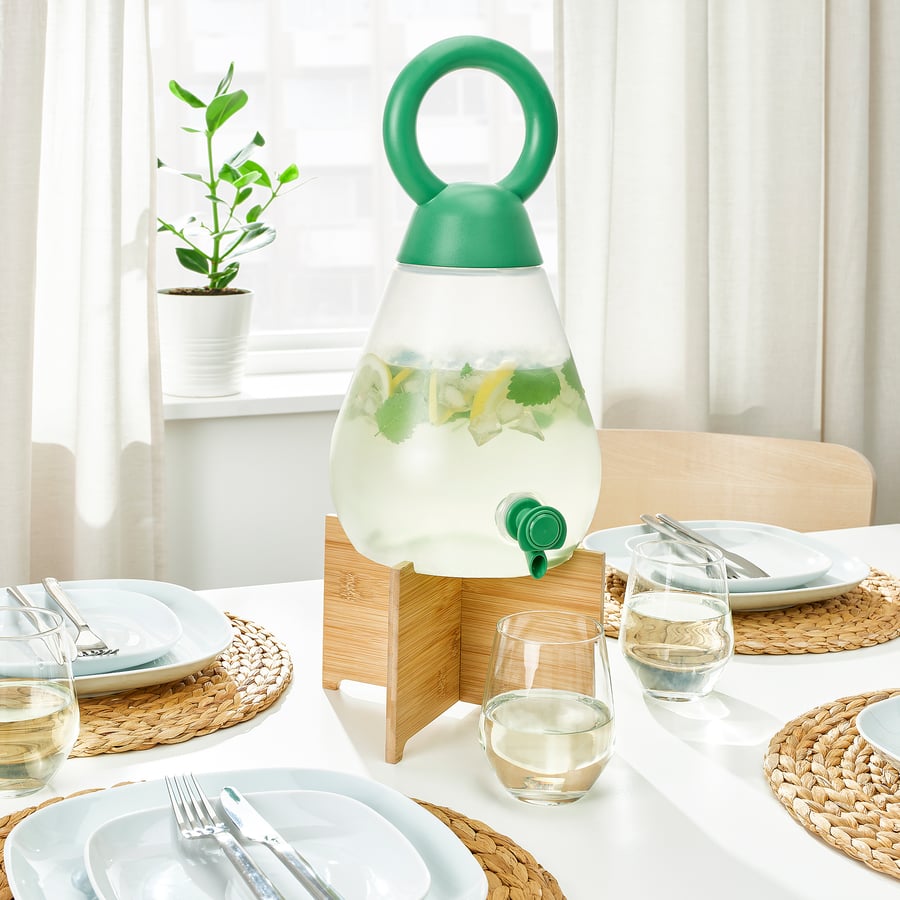 SOMMARFLOX Beverage dispenser, transparent/bright green, 4.2 qt IKEA