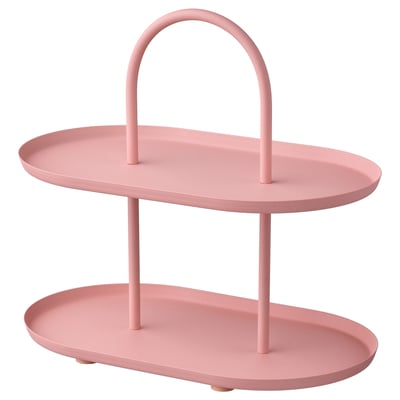 SOMMARÖGA Serving stand, two tiers, pink