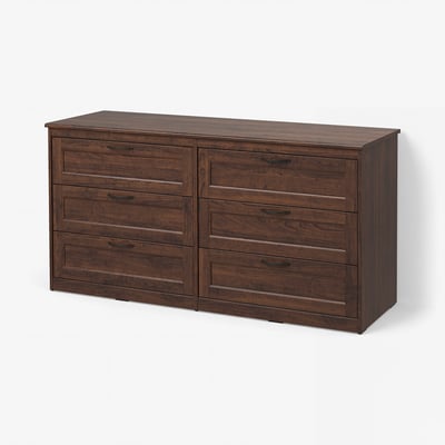 SONGESAND 6-drawer dresser, brown, 63 3/8x32 1/4 "