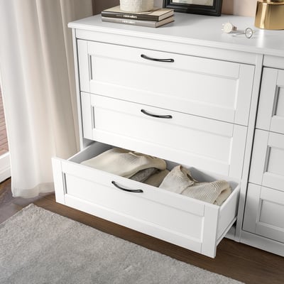 ikea short dresser HEMNES 8-drawer dresser, black-brown, 63x373/4"