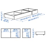 SONGESAND Underbed storage box, set of 2, white, Queen/King