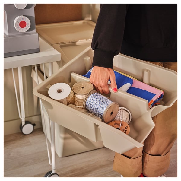 SORTERA Insert with compartments, beige, 15x17 3/4x5 1/2 "