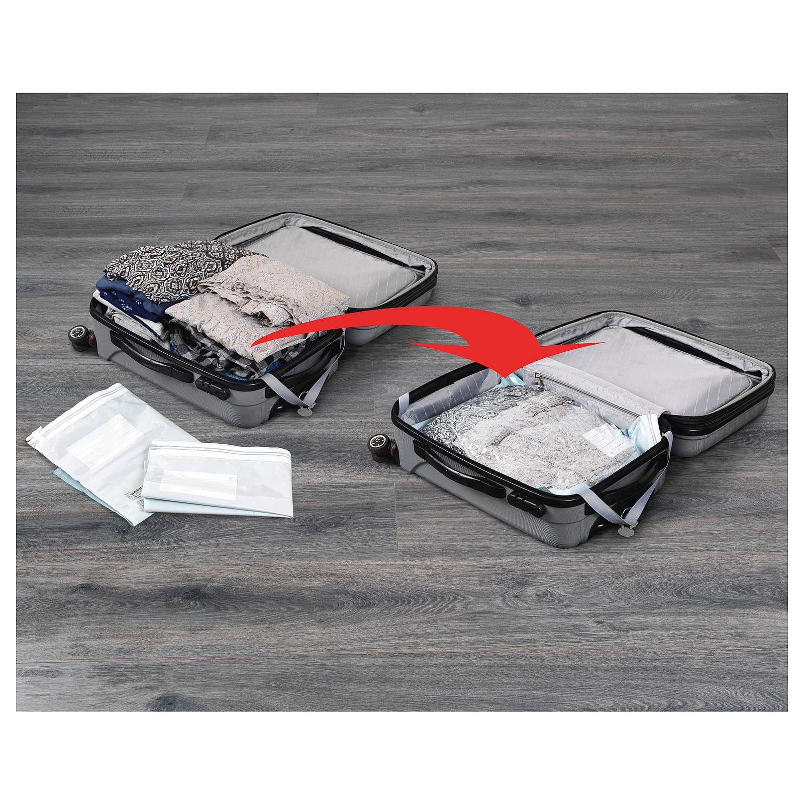 SPANTAD Vacuum seal rollup bag, set of 2, light blue IKEA