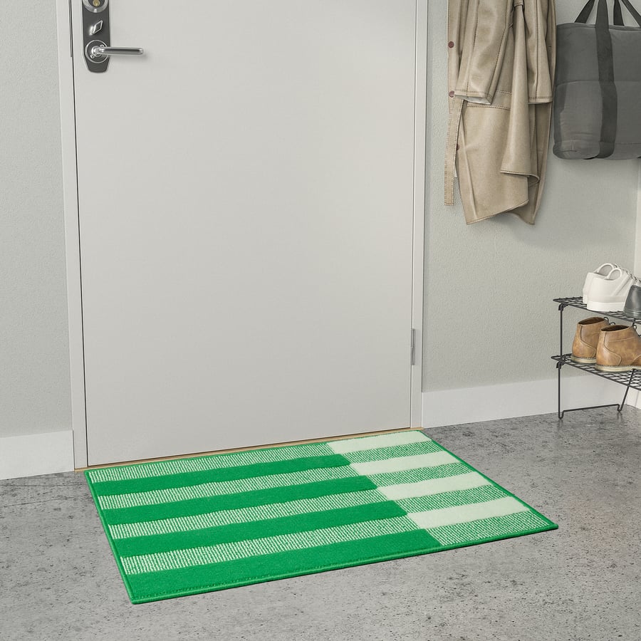 SPÅRSIGNAL door mat, green, 2'0"x2'11" IKEA