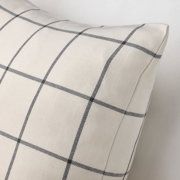 SPIKKLUBBA cushion cover, offwhite/black, 20x20" IKEA