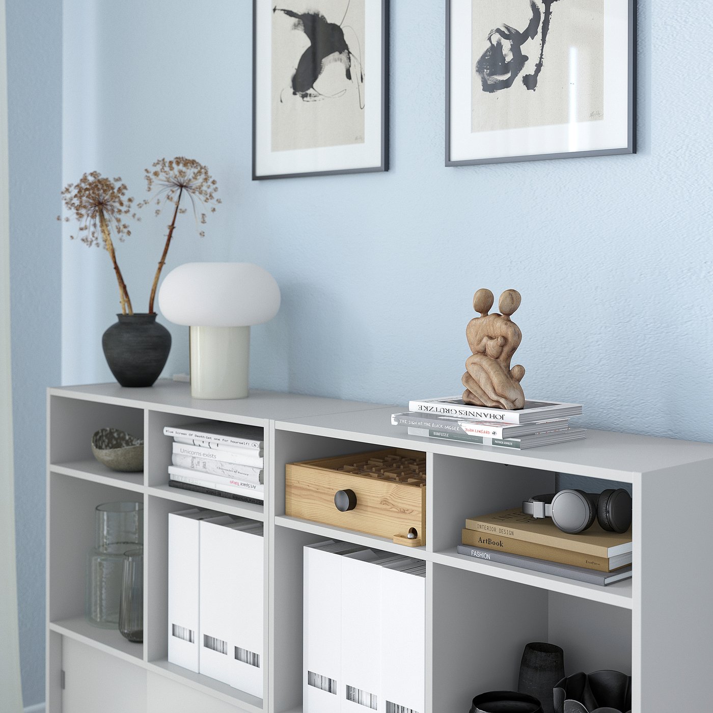 SPIKSMED storage combination, light gray, 607/8x125/8x38