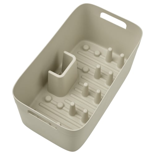 SPJUTLILJA Dish drainer, light grey-beige