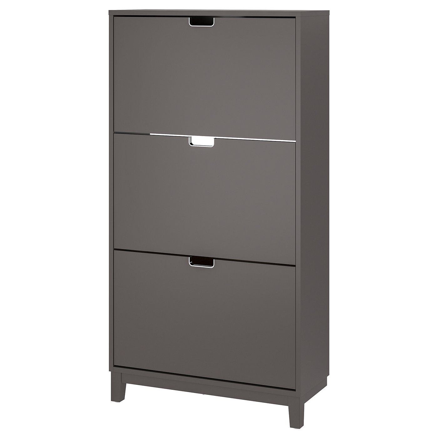 STÄLL Shoe cabinet with 3 compartments, dark gray, 311/8x113/8x581/4 ...
