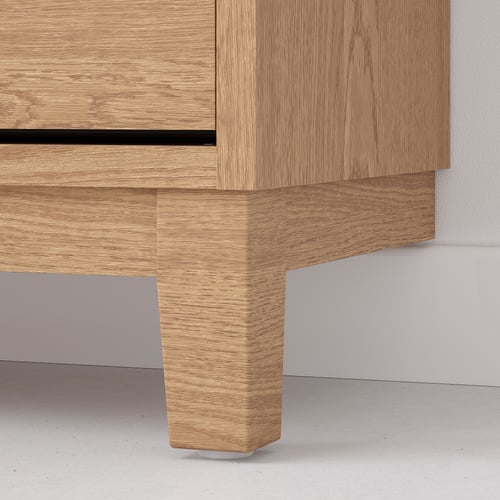 STÄLL Shoe cabinet with 3 compartments, oak veneer, 31 1/8x11 3/8x58 1/4 "