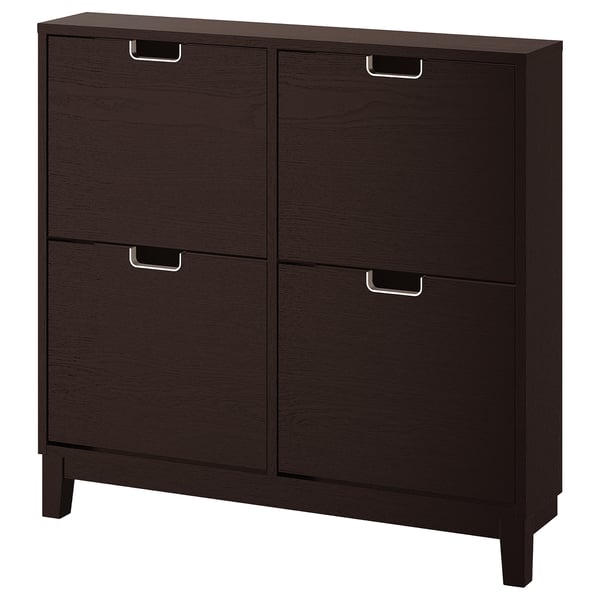  ST LL  Shoe  cabinet  with 4 compartments black brown IKEA 