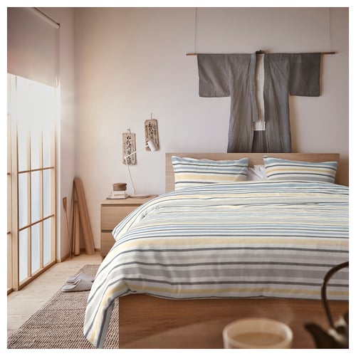 STÄVMAL Duvet cover and pillowcase(s), multicolor/stripe, Full/Queen IKEA