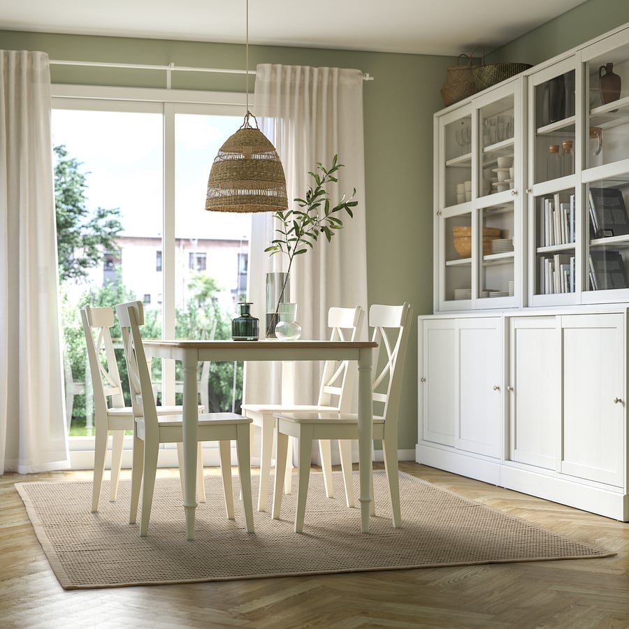 STARREKLINTE rug, flatwoven, natural/black, 6'1"x9'2" - IKEA