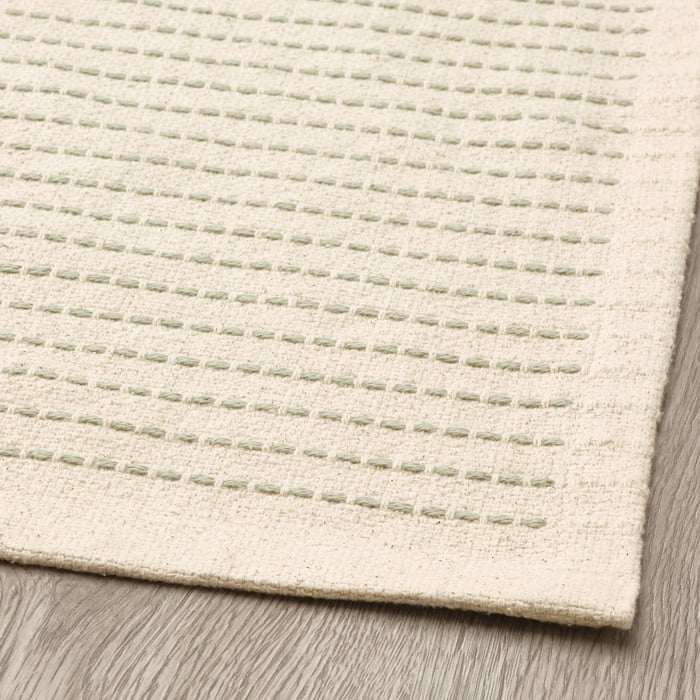 STARREKLINTE rug, flatwoven, natural/light green, 6'1"x9'2" IKEA
