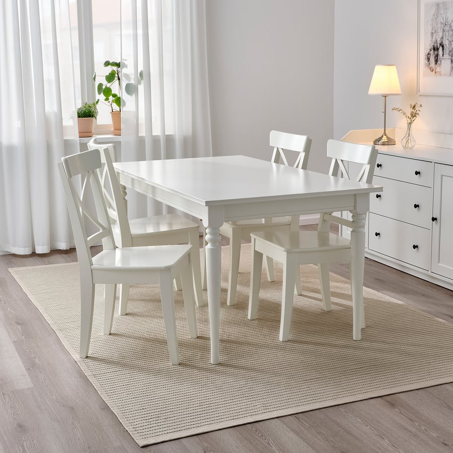 STARREKLINTE rug, flatwoven, natural/light green, 6'1"x9'2" IKEA