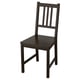 A black wooden chair named STEFAN with a sturdy, high-back design and solid pine construction.