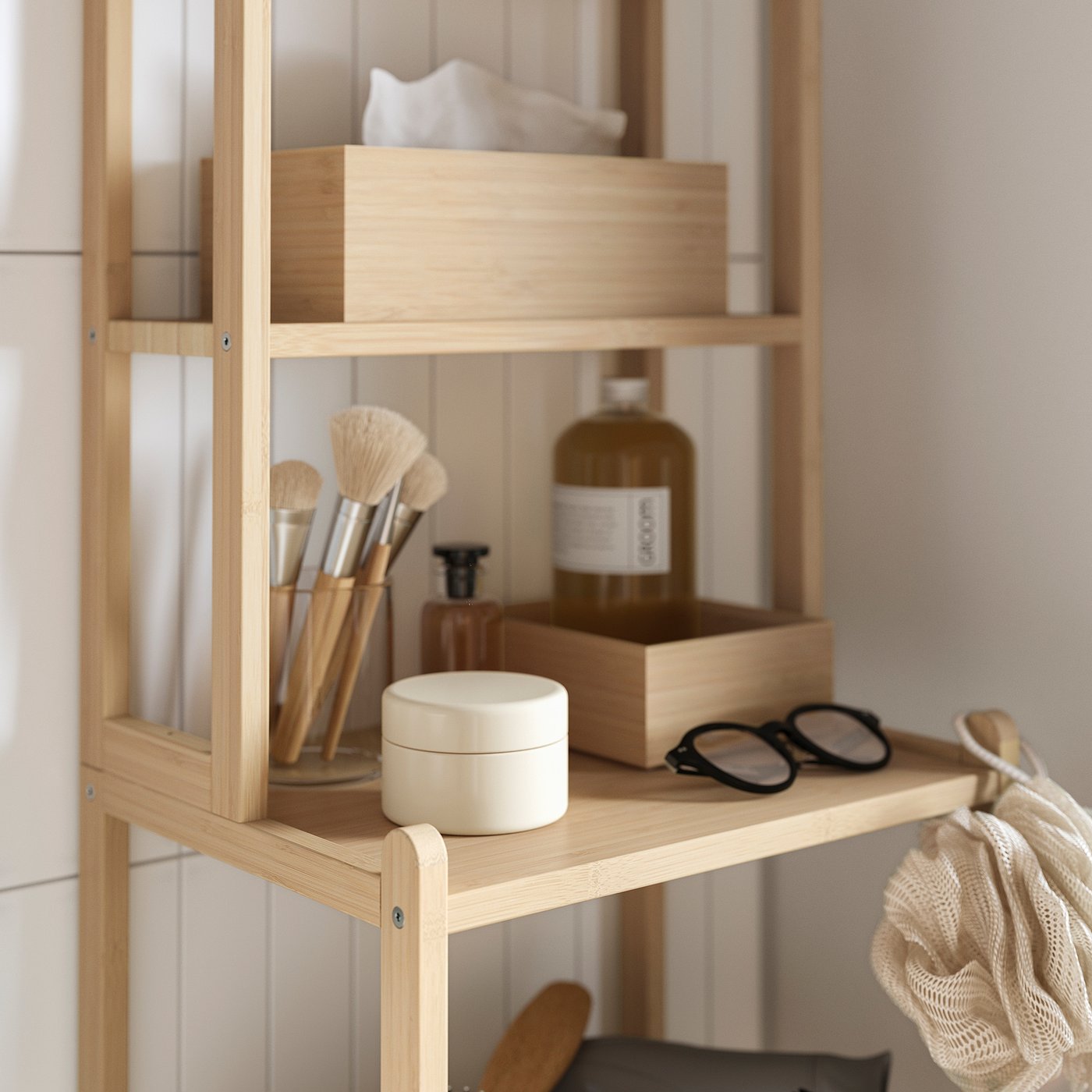 STEGESUND shelf unit, light bamboo, 14x11x64