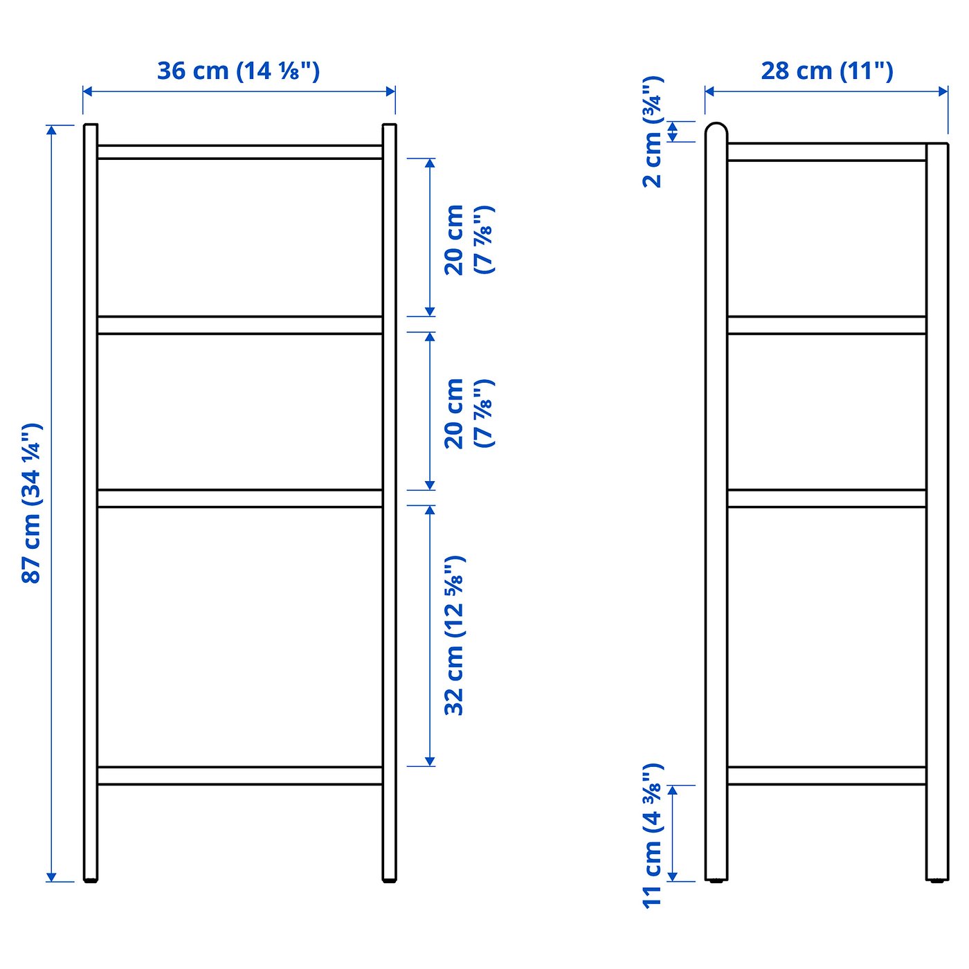 STEGESUND shelf unit, light bamboo, 141/8x11x341/4