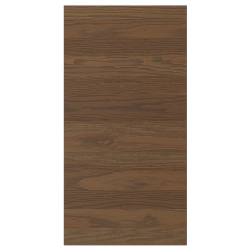 Dark brown ash veneer panel with wood grain, rectangle shape.