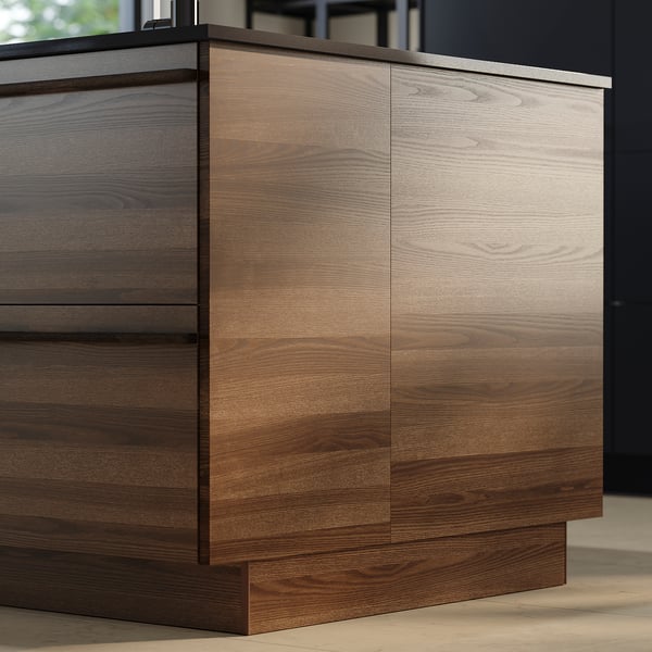STENSTA Cover panel, dark brown ash veneer, 15 3/8x30 "