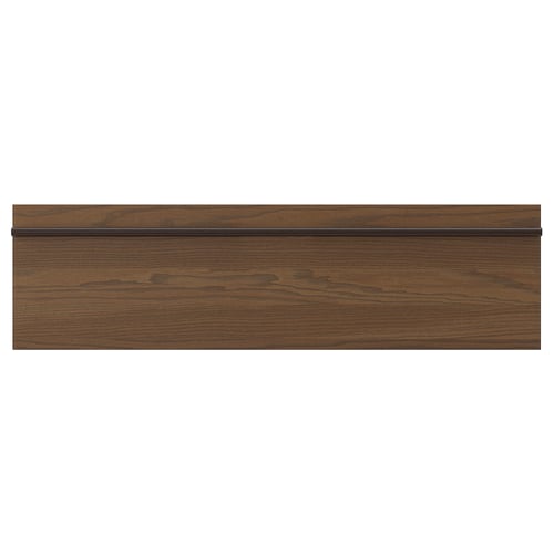 STENSTA dark brown kitchen cabinet panel, wood grain texture.