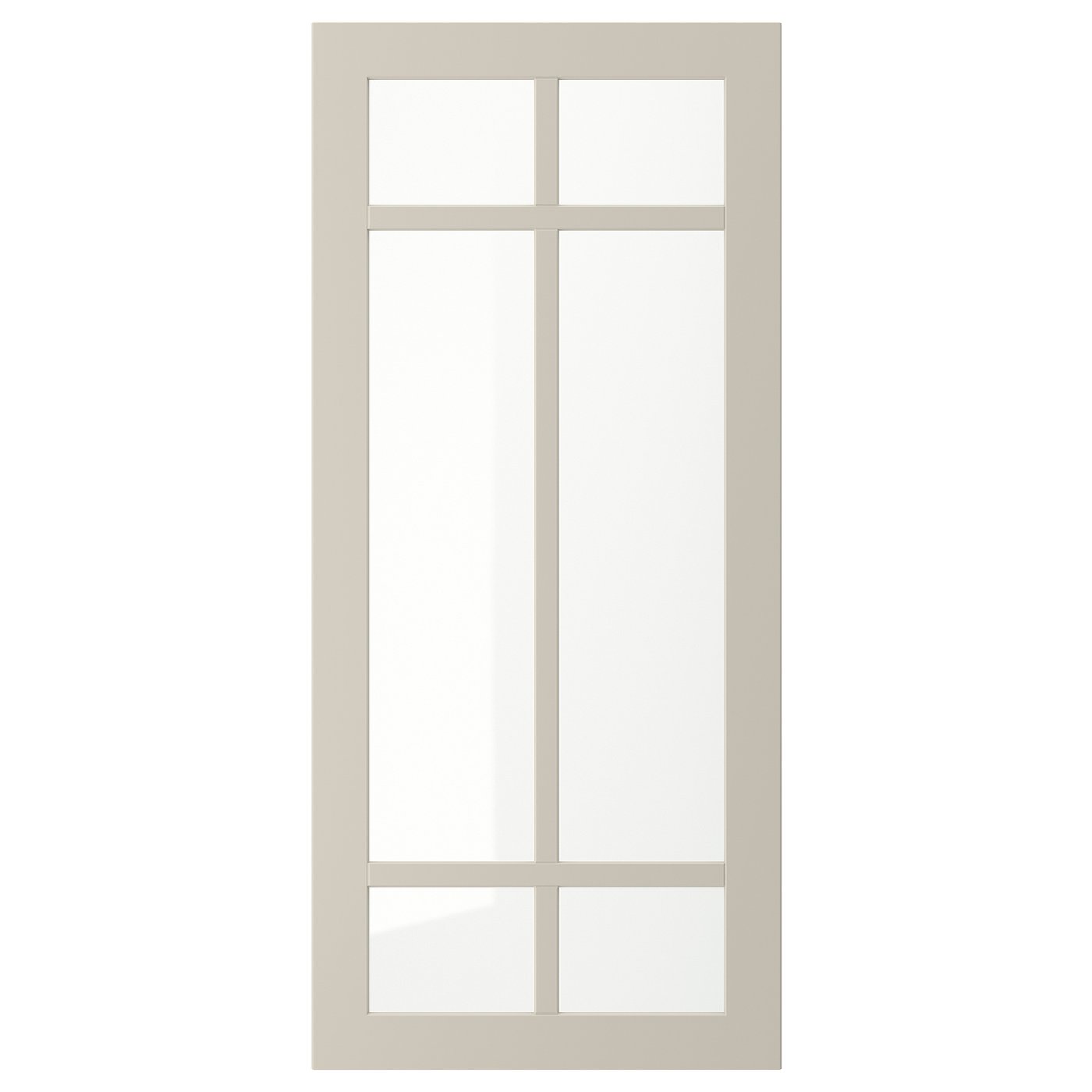 STENSUND glass door, beige, 18x40