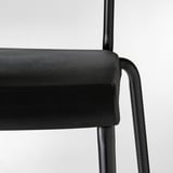 STIG Bar stool with backrest, black/black, 29 1/8 "