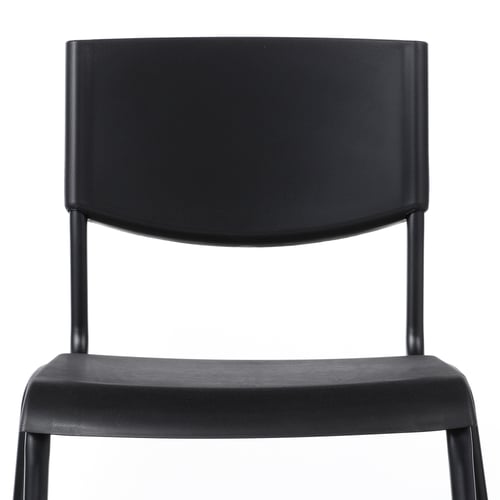 STIG bar stool with backrest, black/black, 291/8" IKEA