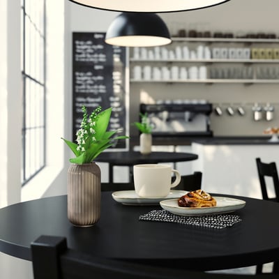 STILREN Vase, dark gray-beige, 4 ¾ "